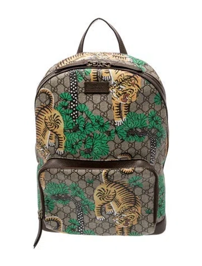 Pre-owned Gucci Gg Supreme Backpack In Neutral