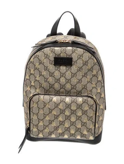 Pre-owned Gucci Gg Supreme Backpack In Neutral