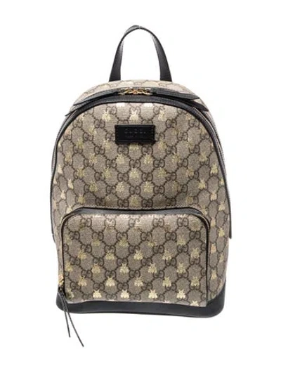 Pre-owned Gucci Gg Supreme Backpack In Neutral