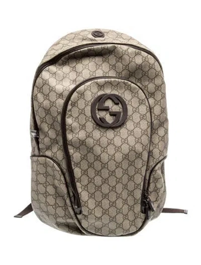 Pre-owned Gucci Gg Supreme Backpack In Neutral