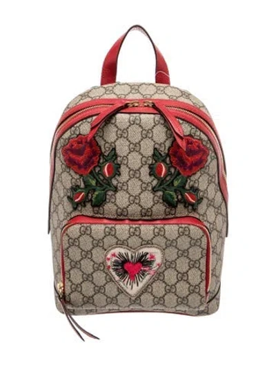 Pre-owned Gucci Gg Supreme Backpack In Neutral