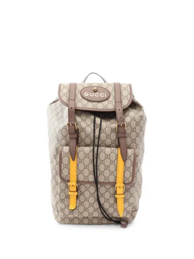 Pre-owned Gucci Gg Supreme Backpack In Neutral