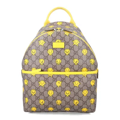 Gucci Gg Supreme Backpack With Mr. Men Little Miss For Kids Beige Polyurethane In Multi