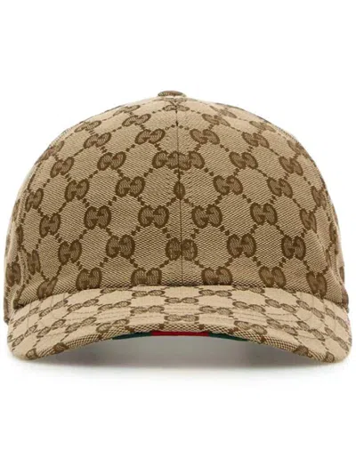 Gucci Gg Supreme Baseball Cap In Beige