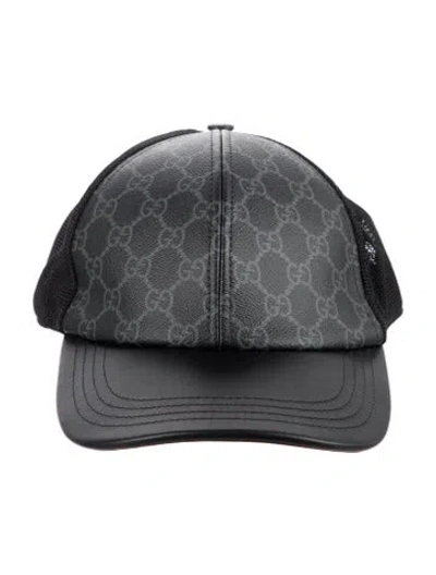 Pre-owned Gucci Gg Supreme Baseball Cap In Black