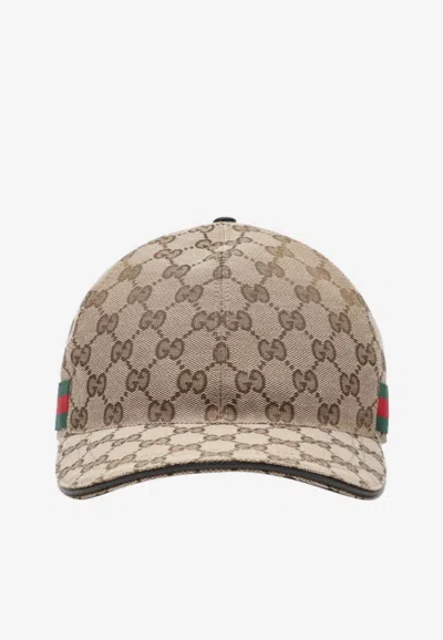 Gucci Gg Supreme Baseball Cap In Brown