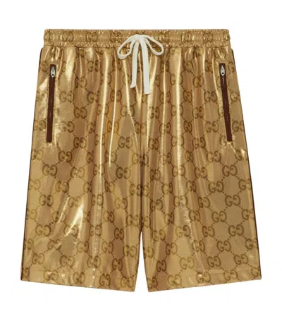 Gucci Gg Supreme Basketball Shorts In Gold