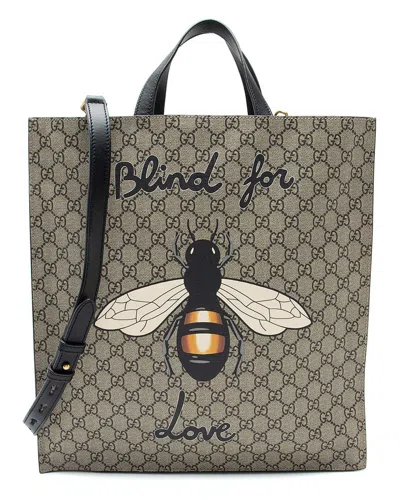 Gucci Gg Supreme Bee Blind For Love Tote (authentic Pre-loved)
