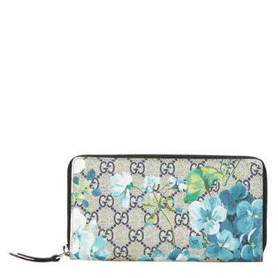 Pre-owned Gucci Gg Supreme Beige Blue Gg Supreme Coin Purse/coin Case ()