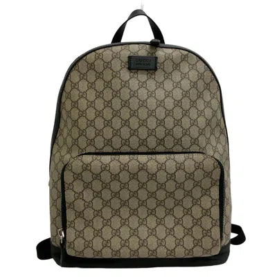 Gucci Gg Supreme Beige Canvas Backpack Bag () In Brown