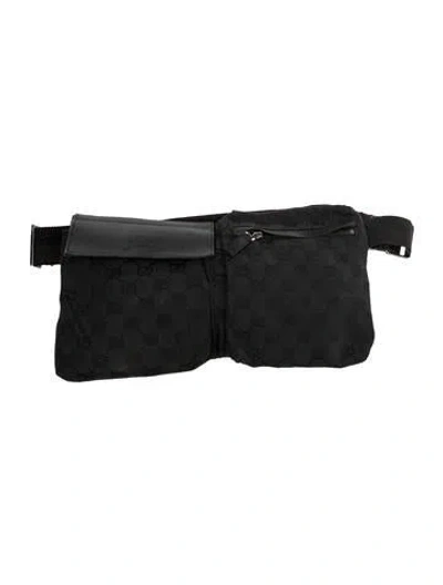 Pre-owned Gucci Gg Supreme Belt Bag In Black