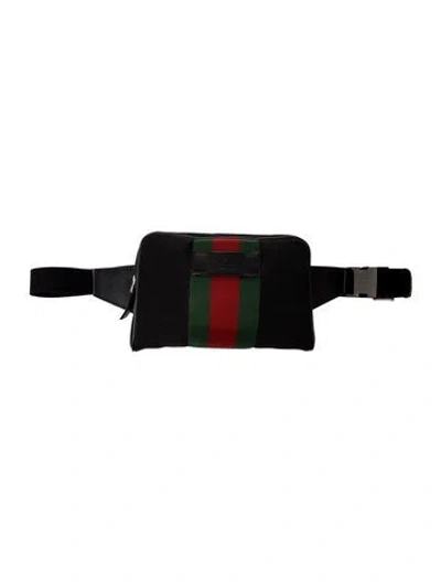 Pre-owned Gucci Gg Supreme Belt Bag In Black