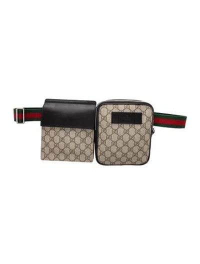 Pre-owned Gucci Gg Supreme Belt Bag In Brown