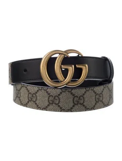 Pre-owned Gucci Gg Supreme Belt In Brown