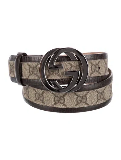 Pre-owned Gucci Gg Supreme Belt In Brown