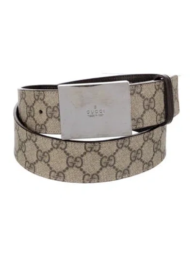Pre-owned Gucci Gg Supreme Belt In Brown