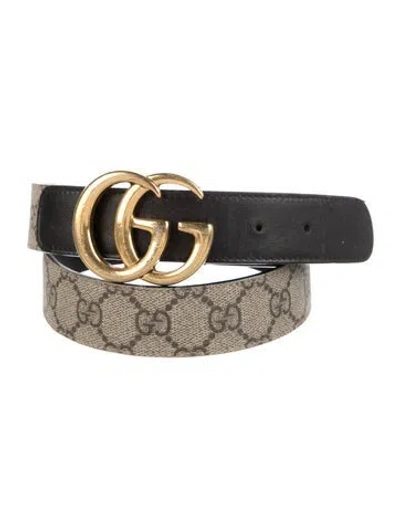 Pre-owned Gucci Gg Supreme Belt In Brown