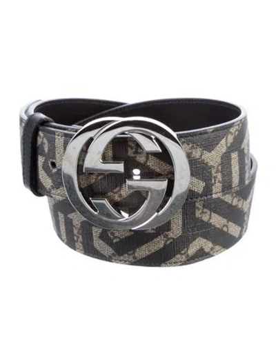 Pre-owned Gucci Gg Supreme Belt In Brown