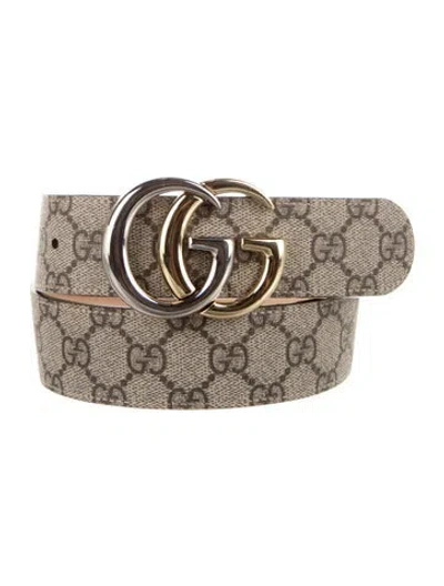 Pre-owned Gucci Gg Supreme Belt In Brown