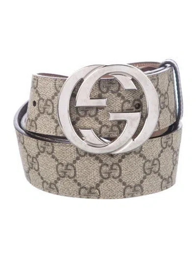 Pre-owned Gucci Gg Supreme Belt Kit In Neutrals