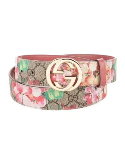 Pre-owned Gucci Gg Supreme Belt In Neutral