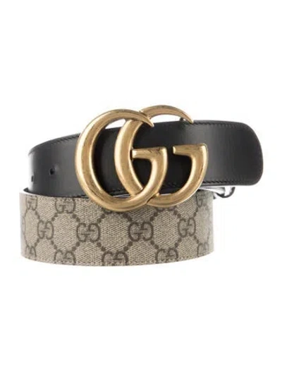 Pre-owned Gucci Gg Supreme Belt In Neutral