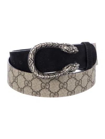 Pre-owned Gucci Gg Supreme Belt In Neutral
