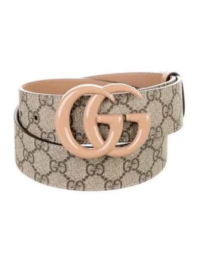 Pre-owned Gucci Gg Supreme Belt In Neutral