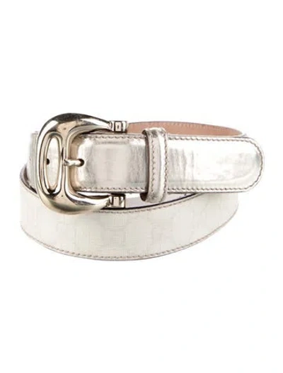 Pre-owned Gucci Gg Supreme Belt In Neutral