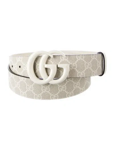 Pre-owned Gucci Gg Supreme Belt In Neutral