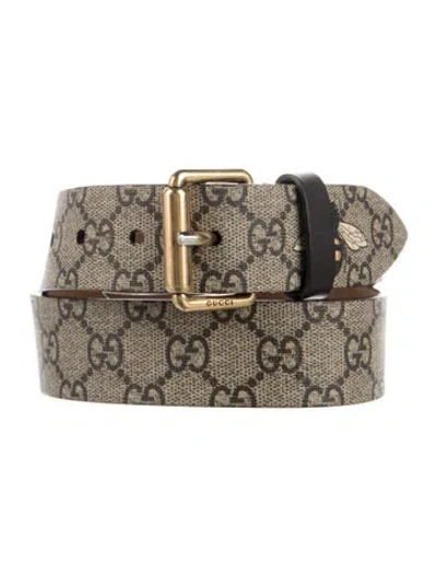 Pre-owned Gucci Gg Supreme Belt In Neutral