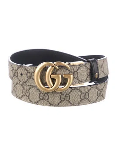 Pre-owned Gucci Gg Supreme Belt In Neutral