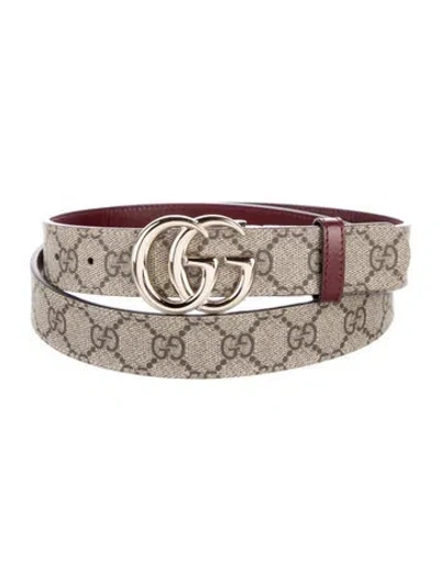 Pre-owned Gucci Gg Supreme Belt In Neutral
