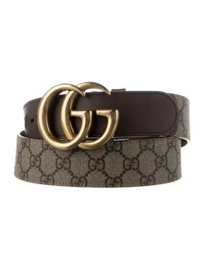 Pre-owned Gucci Gg Supreme Belt In Neutral