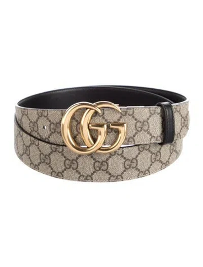 Pre-owned Gucci Gg Supreme Belt In Neutral
