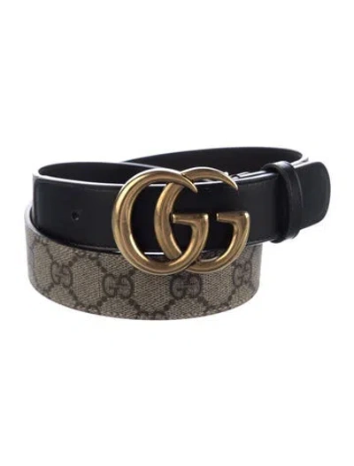 Pre-owned Gucci Gg Supreme Belt In Neutrals