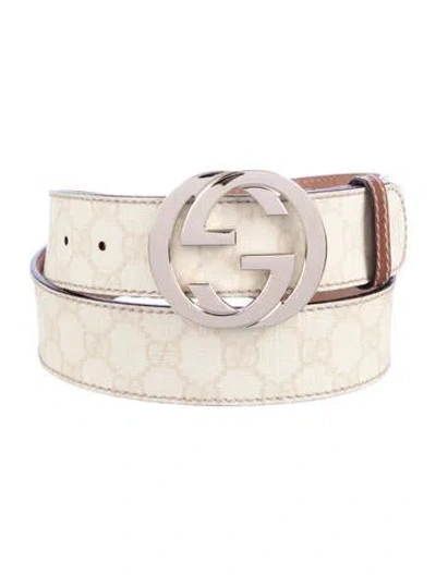 Pre-owned Gucci Gg Supreme Belt In Neutrals