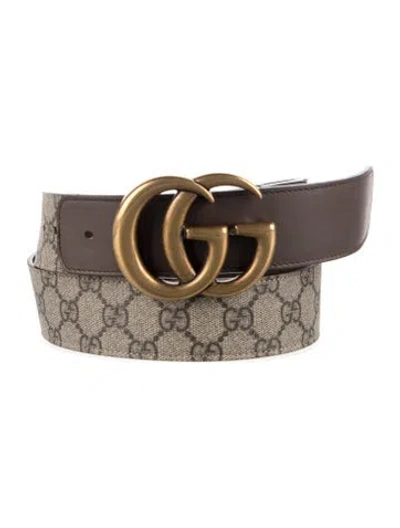 Pre-owned Gucci Gg Supreme Belt In Neutrals
