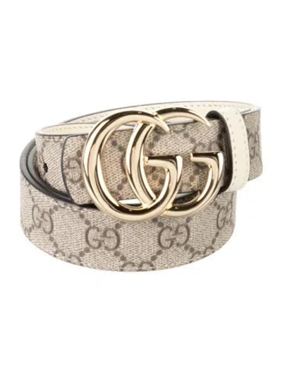 Pre-owned Gucci Gg Supreme Belt In Neutrals