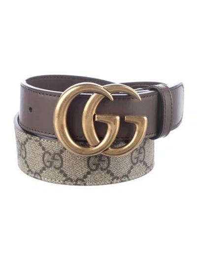 Pre-owned Gucci Gg Supreme Belt In Neutrals