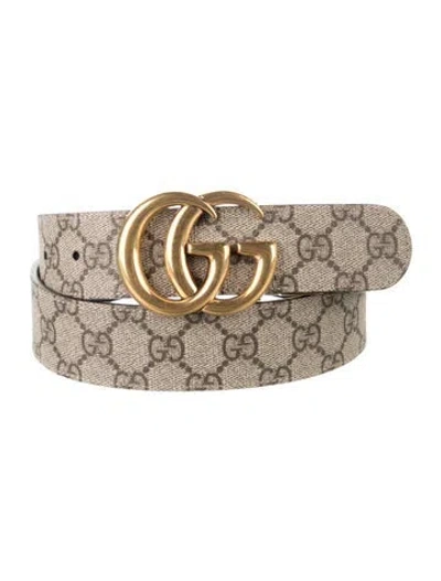 Pre-owned Gucci Gg Supreme Belt In Neutrals