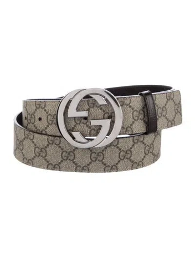 Pre-owned Gucci Gg Supreme Belt In Neutrals