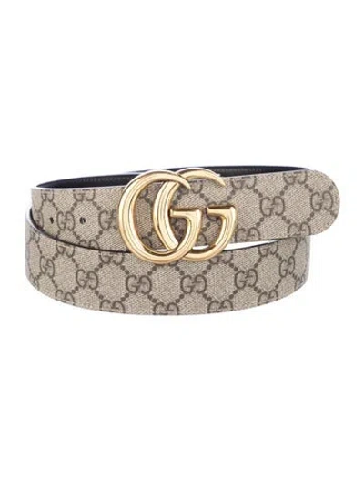 Pre-owned Gucci Gg Supreme Belt In Neutrals