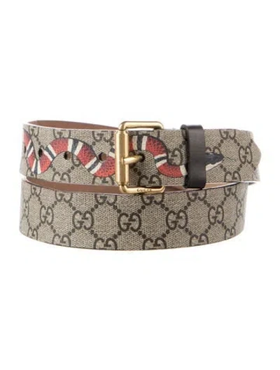Pre-owned Gucci Gg Supreme Belt In Neutrals