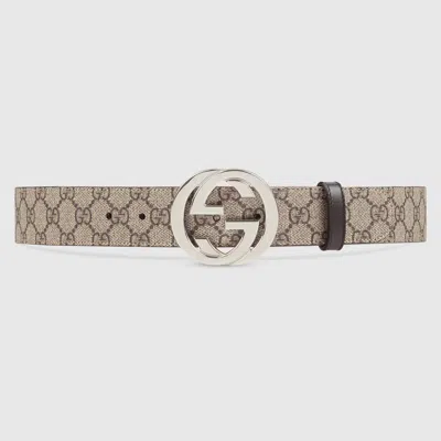 Gucci "gg Supreme" Belt In Brown