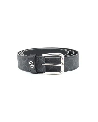 Gucci Gg Supreme Belt, Size 110 In Black