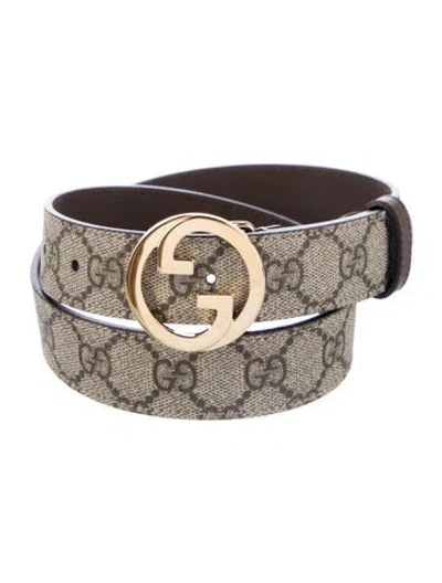 Pre-owned Gucci Gg Supreme Belt W/ Tags In Neutral