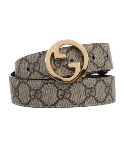 Pre-owned Gucci Gg Supreme Belt W/ Tags In Neutral