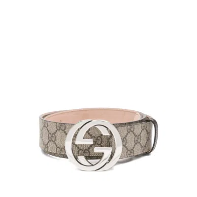 Gucci Gg Supreme Belt With G Buckle In Orange