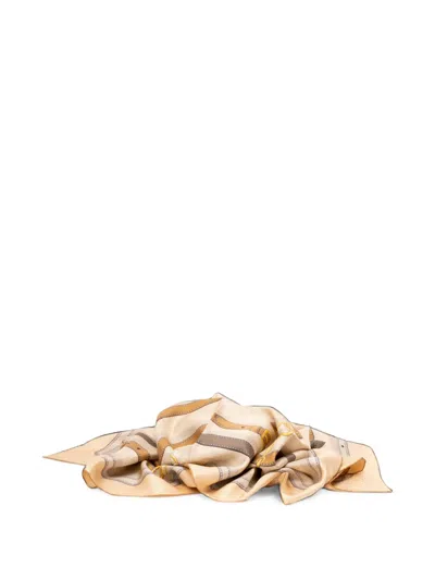 Gucci Gg Supreme Belt-print Scarf In Brown